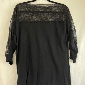 Black Lace Knit Blouse